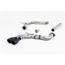 Audi A3 2.0 TDI MQB - Non-Resonated (Louder) Cat-Back Exhaust System with Cerakote Black Trims - Cerakote Black