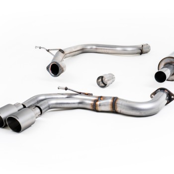 Audi A3 2.0 TDI MQB - Resonated (Quieter) Cat-Back Exhaust System with Titanium Trims - Brushed Titanium