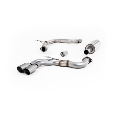 Audi A3 2.0 TDI MQB - Resonated (Quieter) Cat-Back Exhaust System with Titanium Trims - Brushed Titanium