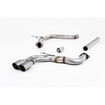 Audi A3 2.0 TDI MQB - Non-Resonated (Louder) Cat-Back Exhaust System with Titanium Trims - Brushed Titanium