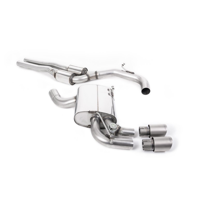 Audi RS3 8P Sportback S Tronic - Cat-Back Exhaust System with Titanium Trims - Brushed Titanium