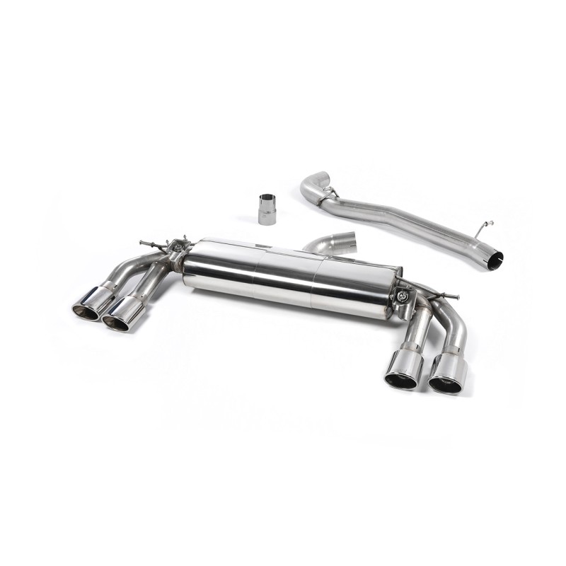 Audi TTS MK3 - Non-Resonated (Louder) Cat-Back Exhaust System with Polished Oval Tips - Polished