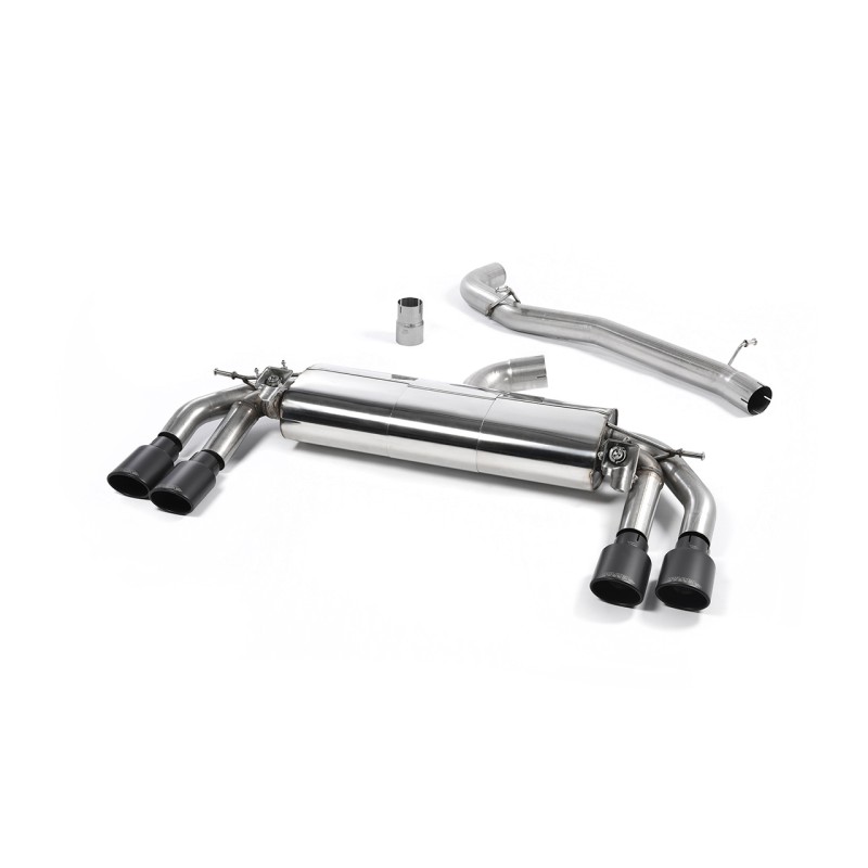 Audi TTS MK3 - Non-Resonated (Louder) Cat-Back Exhaust System with Cerakote Black Oval Tips - Cerakote Black