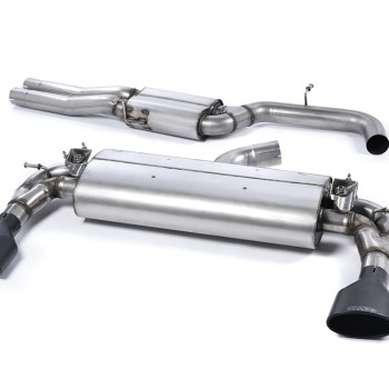 Audi RS3 8V Pre Facelift - Valved & Resonated Cat-Back Exhaust System with Cerakote Black Oval Trims - Cerakote Black
