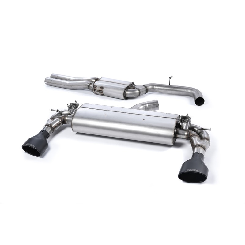 Audi RS3 8V Pre Facelift - Valved & Resonated Cat-Back Exhaust System with Cerakote Black Oval Trims - Cerakote Black