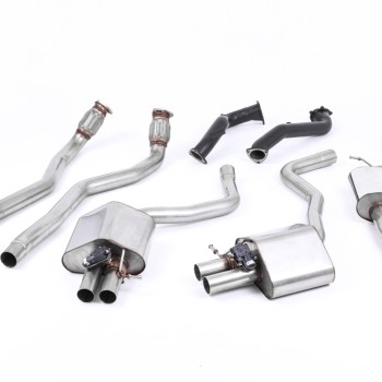 Audi RS6/RS7 C7 - Resonated (Quieter) Complete Exhaust System with Catalyst Bypass - Uses OE Trims