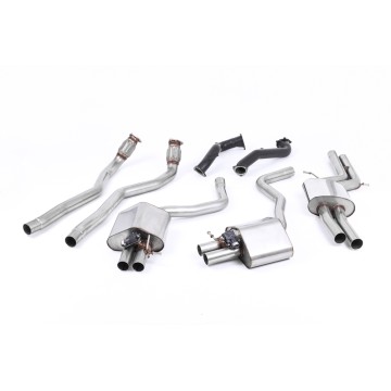Audi RS6/RS7 C7 - Resonated (Quieter) Complete Exhaust System with Catalyst Bypass - Uses OE Trims