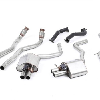 Audi RS6/RS7 C7 - Non-Resonated (Louder) Complete Exhaust System with Catalyst Bypass - Uses OE Trims