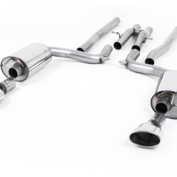 Audi RS6 C6 - Non-Resonated (Louder) Cat-Back Exhaust System with Polished Dual-Oval Trims - Polished