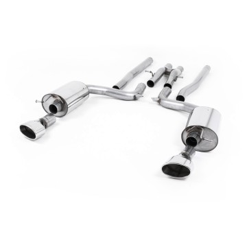Audi RS6 C6 - Non-Resonated (Louder) Cat-Back Exhaust System with Polished Dual-Oval Trims - Polished