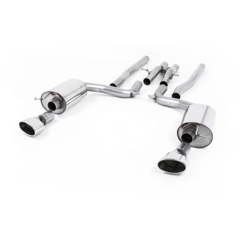 Audi RS6 C6 - Non-Resonated (Louder) Cat-Back Exhaust System with Polished Dual-Oval Trims - Polished