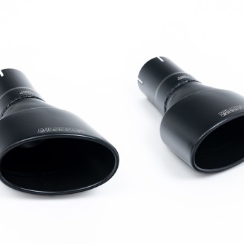 Audi RS6 C6 - Non-Resonated (Louder) Cat-Back Exhaust System with Ceramic-coated Black Satin Dual-Oval Trims - Cerakote Black