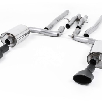Audi RS6 C6 - Non-Resonated (Louder) Cat-Back Exhaust System with Ceramic-coated Black Satin Dual-Oval Trims - Cerakote Black