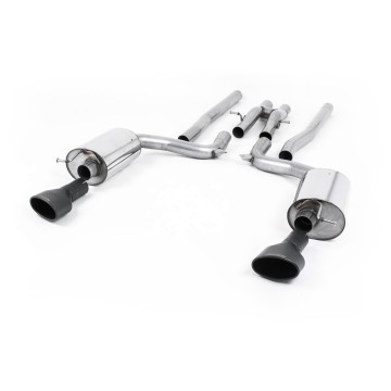 Audi RS6 C6 - Non-Resonated (Louder) Cat-Back Exhaust System with Ceramic-coated Black Satin Dual-Oval Trims - Cerakote Black