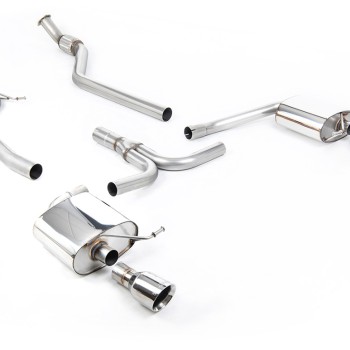 Audi A4 2.0 B8 S line (Manual) - Non-Resonated (Louder) Cat-Back Exhaust System with Duel Outlet GT100 Trims - Polished - Dual