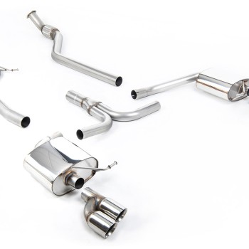 Audi A4 2.0 B8 S line (Manual) - Non-Resonated (Louder) Cat-Back Exhaust System with Quad-outlet GT80 Trims - Polished - Quad