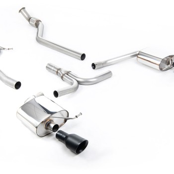 Audi A4 2.0 B8 S line (Manual) - Non-Resonated (Louder) Cat-Back Exhaust System with Dual-outlet Cerakote Black Trims - Cerakote Black - Dual
