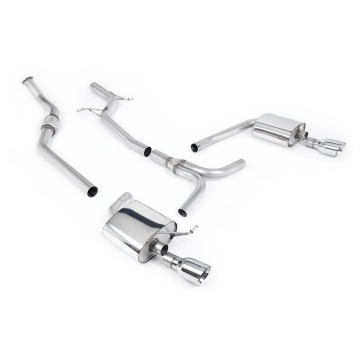 Audi A4 2.0 B8 S line (Tiptronic) - Non-Resonated (Louder) Cat-Back Exhaust System with Dual-outlet GT100 Trims - Polished - Dual