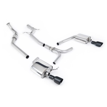 Audi A4 2.0 B8 S line (Tiptronic) - Non-Resonated (Louder) Cat-Back Exhaust System with Dual-outlet GT100 Trims - Cerakote Black - Dual