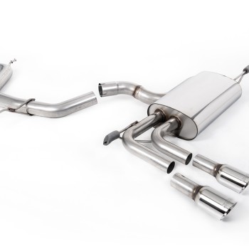 Audi A3 2.0T FSI - Non-Resonated (Louder) Cat-Back Exhaust System with GT-80 Polished Trims