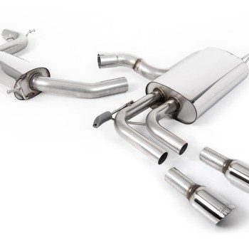 Audi A3 2.0T FSI - Resonated (Quieter) Cat-Back Exhaust System with GT-80 Polished Trims