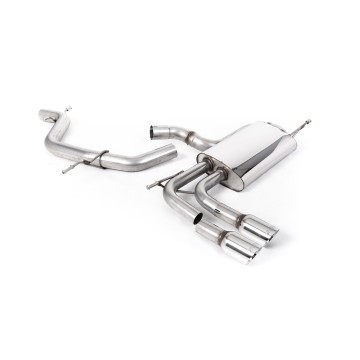 Audi A3 2.0T FSI - Non-Resonated (Louder) Cat-Back Exhaust System with Smaller Volume Rear Silencer and GT-80 Polished Trims