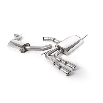Audi A3 2.0T FSI - Resonated (Quieter) Cat-Back Exhaust System with Smaller Volume Rear Silencer and GT-80 Polished Trims