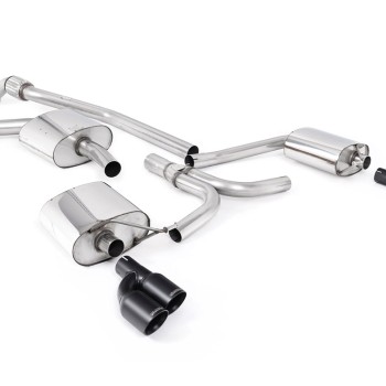 Audi A5 2.0 TFSI - Cat-Back Exhaust System with Cerakote Black Quad Outlet Trims - Cerakote Black