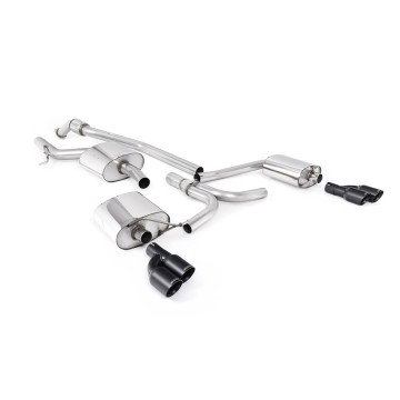 Audi A5 2.0 TFSI - Cat-Back Exhaust System with Cerakote Black Quad Outlet Trims - Cerakote Black