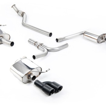 Audi A4 2.0 B8 S line (Manual) - Resonated (Quieter) Cat-Back Exhaust System with Cerakote Black Quad-outlet Trims - Cerakote Black - Quad