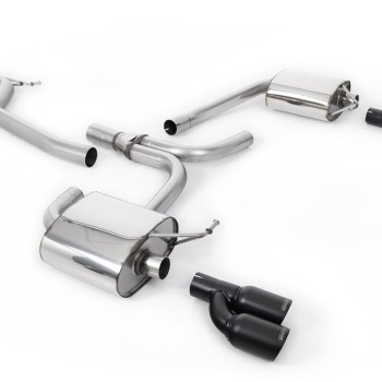 Audi A4 3.0 TDI B8/Audi A5 (Multitronic) - Cat-Back Exhaust System with Cerakote Black Quad Outlet Trims (requires S-Line Valance) - Cerakote Black