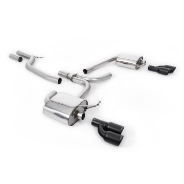 Audi A4 3.0 TDI B8/Audi A5 (Multitronic) - Cat-Back Exhaust System with Cerakote Black Quad Outlet Trims (requires S-Line Valance) - Cerakote Black