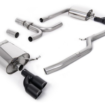 Audi A5 3.0 TDI - Cat-Back Exhaust System with Quad Outlet GT-80 Cerakote Black Trims - Cerakote Black