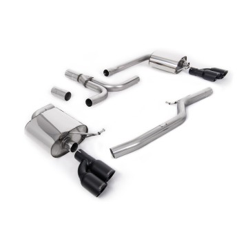 Audi A5 3.0 TDI - Cat-Back Exhaust System with Quad Outlet GT-80 Cerakote Black Trims - Cerakote Black