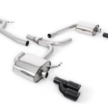Audi A4 2.0 TDI B8/A5 S-line - Cat-Back Exhaust System with Cerakote Black Quad Outlet Trims - Cerakote Black
