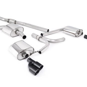 Audi A4 2.0 B8 (Tiptronic)/Audi A5 (Multitronic) S line - Cat-Back Exhaust System with Cerakote Black Quad-outlet Trims - Cerakote Black - Quad