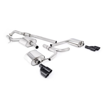 Audi A4 2.0 B8 (Tiptronic)/Audi A5 (Multitronic) S line - Cat-Back Exhaust System with Cerakote Black Quad-outlet Trims - Cerakote Black - Quad