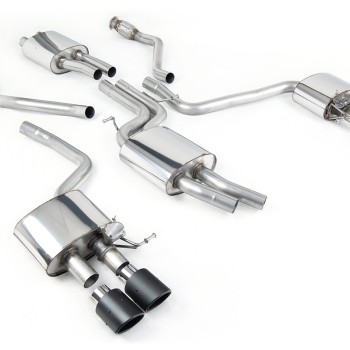 Audi SQ5 Supercharged - Cat-Back Exhaust System with Quad Carbon JET-100 Trims - Carbon Fibre