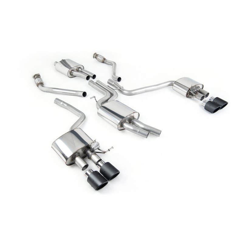 Audi SQ5 Supercharged - Cat-Back Exhaust System with Quad Carbon JET-100 Trims - Carbon Fibre