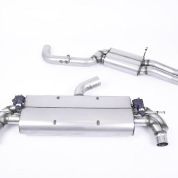 Audi TTRS MK3 Quattro - Resonated (quieter) Cat-Back Exhaust System with Cerakote Black Oval Trims - Cerakote Black