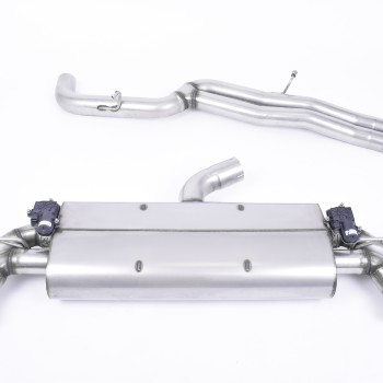 Audi TTRS MK3 Quattro - Non-Resonated (Louder) Cat-Back Exhaust System with Cerakote Black Oval Trims - Cerakote Black