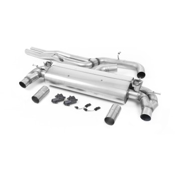 Audi RS3 8V - Non-Resonated (Louder) Cat-Back Exhaust System with Polished Oval Trims - Polished