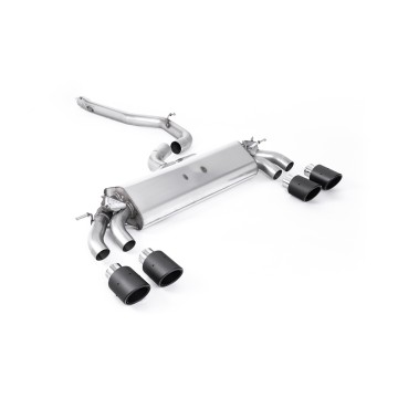 Non-Resonated (Louder) GPF/OPF-Back Exhaust System with Quad Round Carbon Trims
