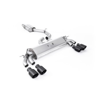 Audi S3 8V.2 - Resonated (Quieter) GPF/OPF-Back Exhaust System with Quad Round Cerakote Black Tips - Cerakote Black - GT