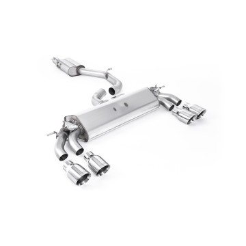 Audi S3 8V.2 - Resonated (Quieter) GPF/OPF-Back Exhaust System with Quad Round Polished Tips - Polished - GT