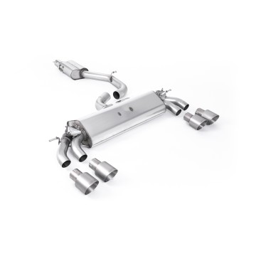 Audi S3 8V.2 - Resonated (Quieter) GPF/OPF-Back Exhaust System with Quad Round Titanium Trims - Brushed Titanium - GT