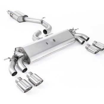 Audi S3 8V.2 - Resonated (Quieter) GPF/OPF-Back Exhaust System with Quad Oval Polished Tips - Polished - Oval (Jet)