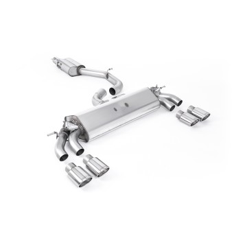 Audi S3 8V.2 - Resonated (Quieter) GPF/OPF-Back Exhaust System with Quad Oval Polished Tips - Polished - Oval (Jet)