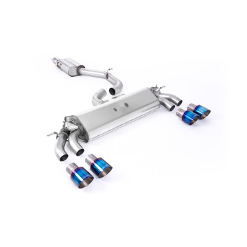 Audi S3 8V.2 - Resonated (Quieter) GPF/OPF-Back Exhaust System with Quad Round Burnt Titanium Tips - Burnt Titanium - GT