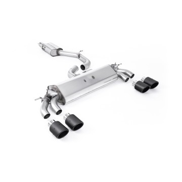 Audi S3 8V.2 - Resonated (Quieter) GPF/OPF-Back Exhaust System with Quad Round Carbon Trims - Carbon Fibre - Jet